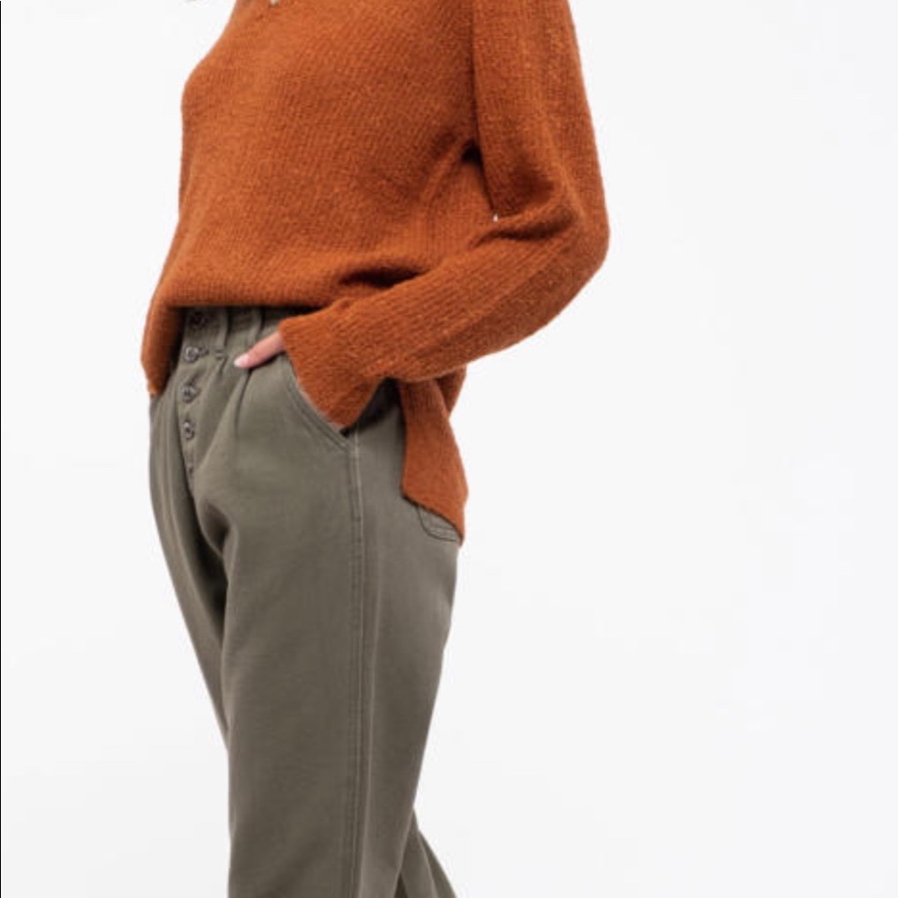 Rust Long Sleeve Vneck Sweater